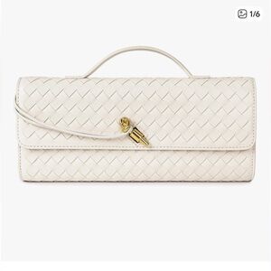 Few Moda - Elegant Cream Woven Wristlet Clutch - Date Night - Chic